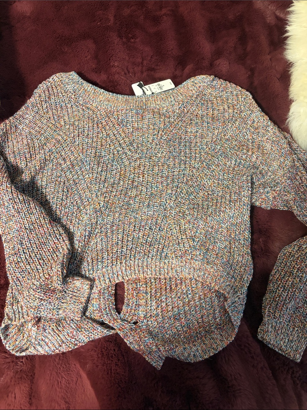 Express Multicolor Marled Crewneck Sweater